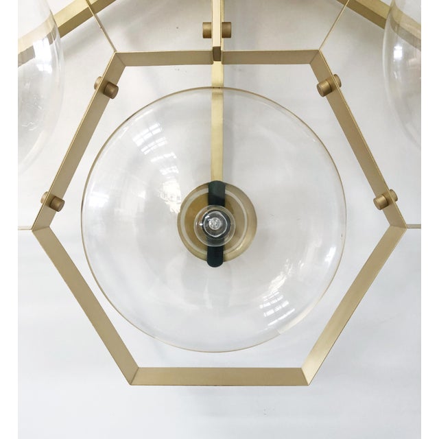 Transparent 21st Century Hive Satin Brass Clear Murano Flush Mount by Fabio LTD For Sale - Image 8 of 9
