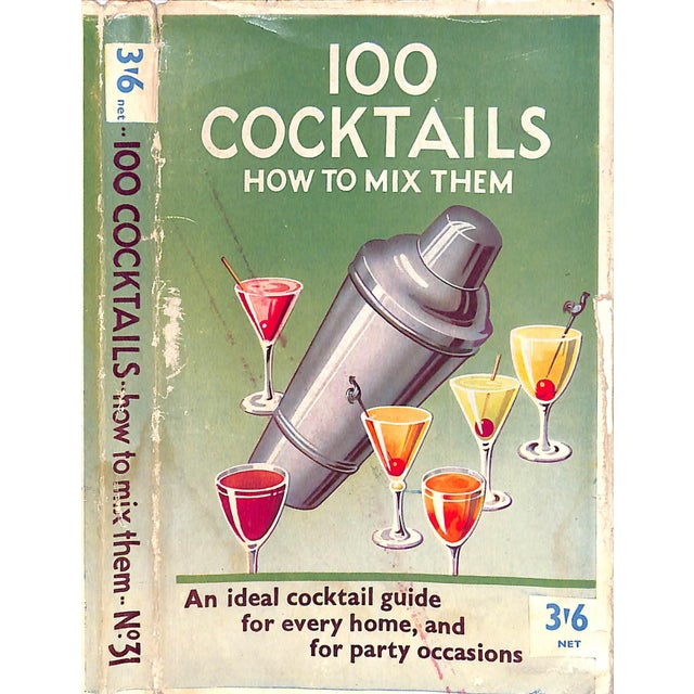"100 Cocktails: How to Mix Them" Book 1958 "Bernard" For Sale