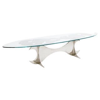 Elipse Coffee Table attributed to Armand Jonckers, 1980s For Sale