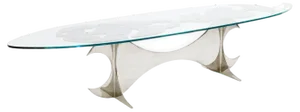 Elipse Coffee Table attributed to Armand Jonckers, 1980s