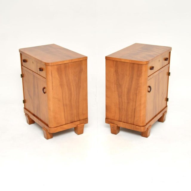Swedish Art Deco Walnut Nightstands, 1930, Set of 2 For Sale - Image 6 of 13