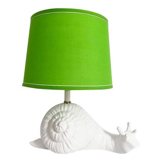 Italian Snail Lamp & Shade For Sale