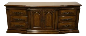White of Mebane Solid Walnut Italian Provincial 80" Triple Door Dresser 502-20