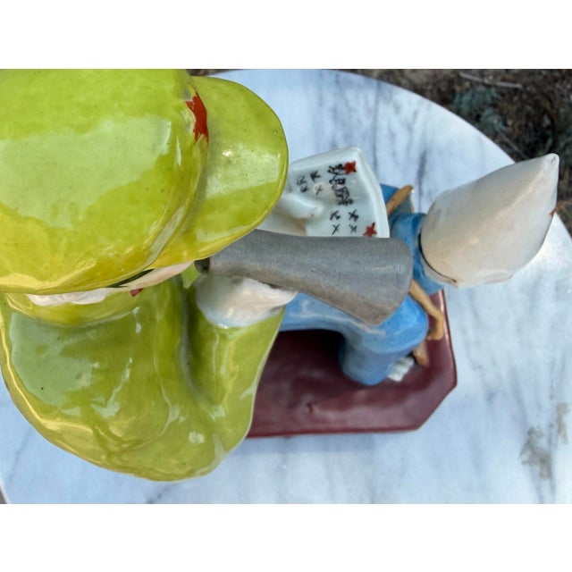 Red Mid-Century Chinese Cultural Revolution Red Guard Porcelain "Struggle Session" Figurine For Sale - Image 8 of 8