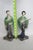 Mid 20th Century Japanese Eosin Glazed Ceramic Figurines Pair of 2 Iridescent Rainbow Sheen 5028b For Sale - Image 5 of 10