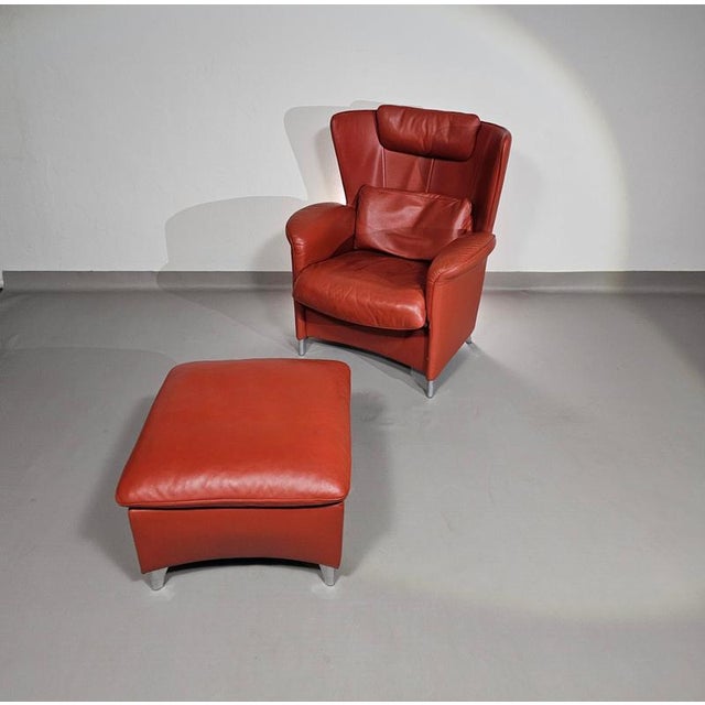 Set of DS-23 Lounge Chair and Ottoman by Franz Josef Schulte for de Sede For Sale - Image 4 of 18