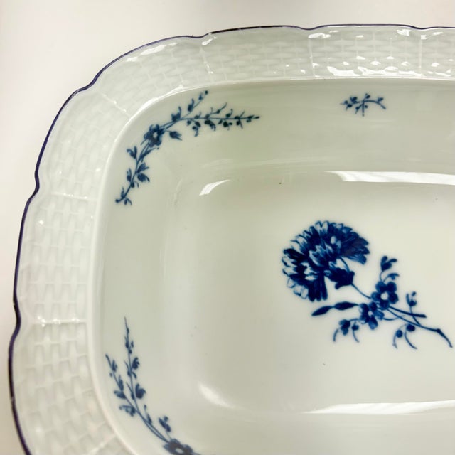Ceramic Vintage Limoges Ceralene Oval Vegetable Bowl – Blue Carnation Imari-Style – Raynaud France For Sale - Image 7 of 10