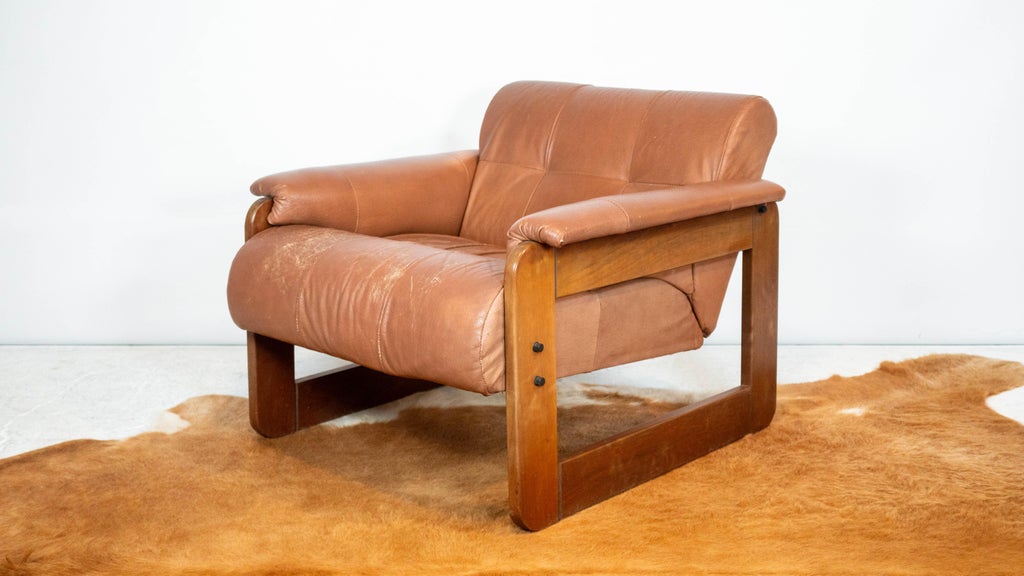 1970s Percival Lafer Mp-185 Cognac Leather Chair | Chairish