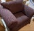 Contemporary Elegant Purple Chenille Armchair With Leaf Pattern For Sale - Image 3 of 8