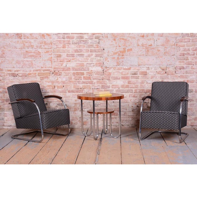 Bauhaus Armchair in Beech and Chrome from Mücke Melder, Czech, 1930s For Sale - Image 14 of 17