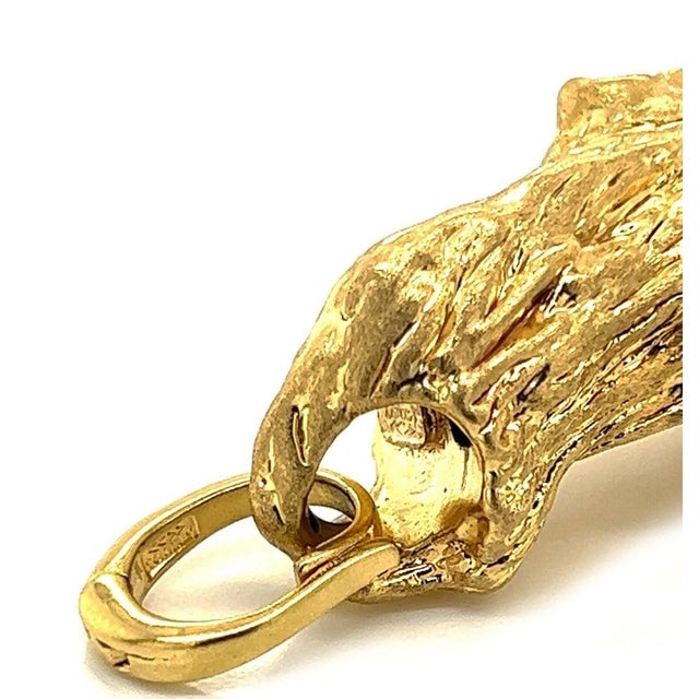 Mid 20th Century Tiger Head 14k Yellow Gold Charm Pendan For Sale In Miami - Image 6 of 8