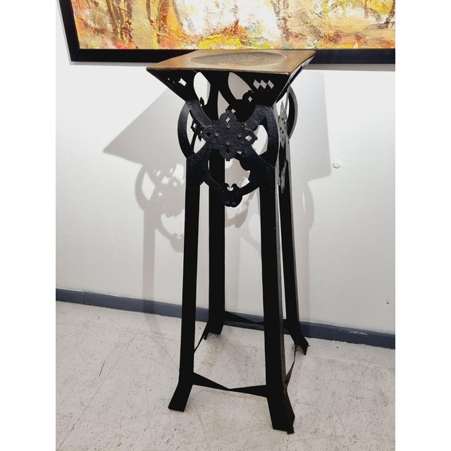 Art Nouveau Hammered Iron Plant Stand, 1890s For Sale - Image 5 of 11