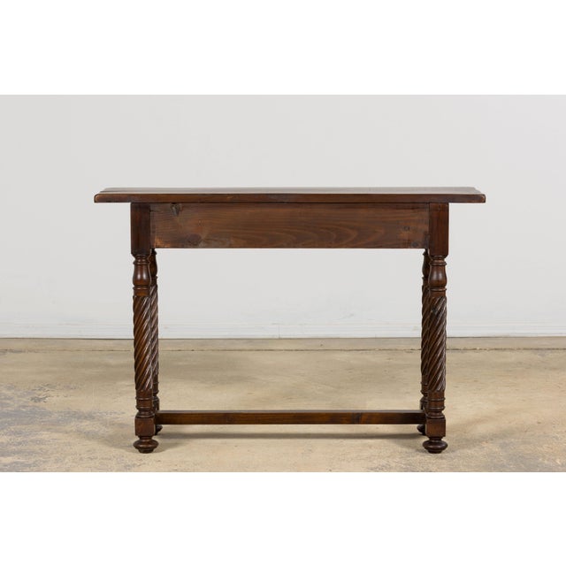 Early 20th Century Spanish Walnut Console Table With Barley Twist Legs For Sale - Image 18 of 18