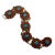 Early 20th Century Tibetan-Style Turquoise and Coral Floral Brass Link Bracelet For Sale
