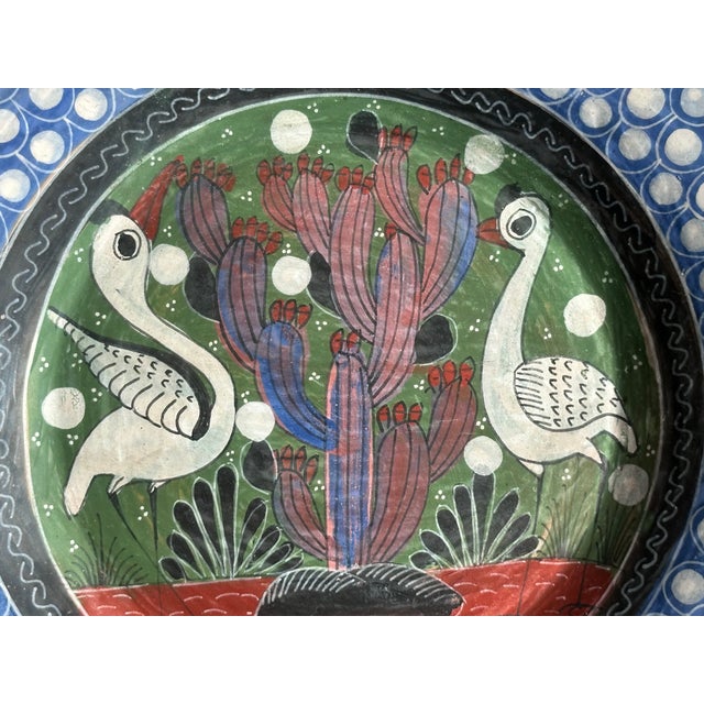 Hand-Painted Ceramic Art Wall Plates from Salvador Vazquez Carmona, Mexico, 1970s, Set of 2 For Sale - Image 6 of 13