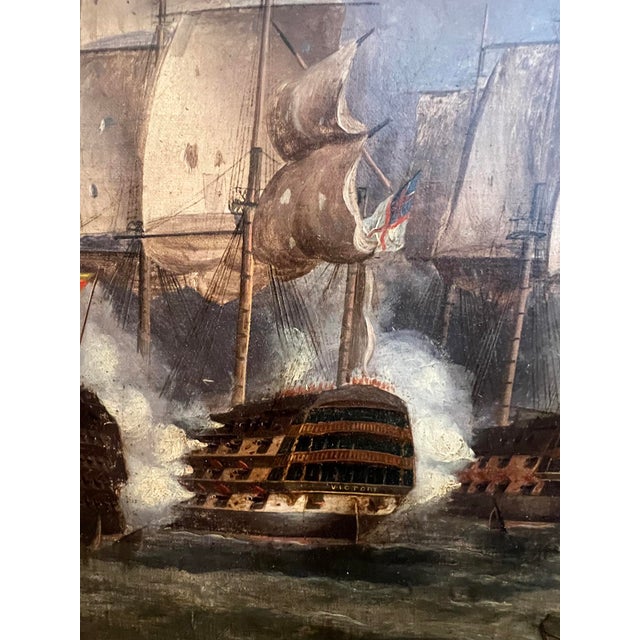 Manner of Sir George Chambers - The Battle of Trafalgar (Oil on Canvas) For Sale - Image 4 of 14
