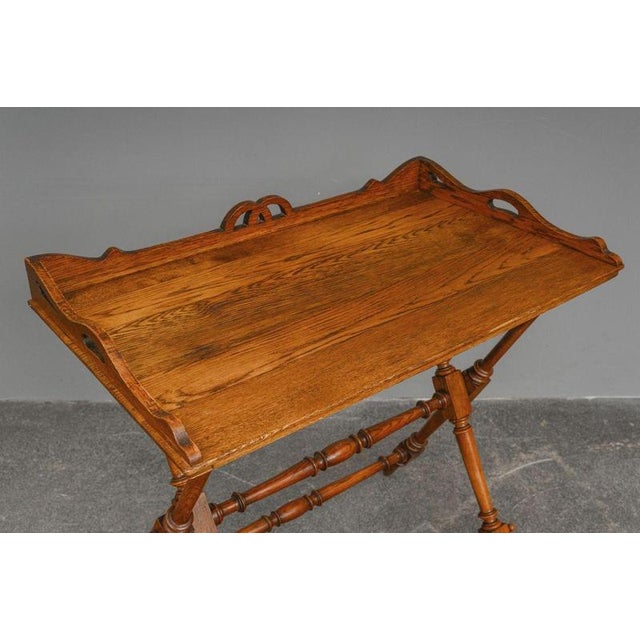 Late 19th Century Gründerzeit Oak Tray Table For Sale - Image 11 of 14