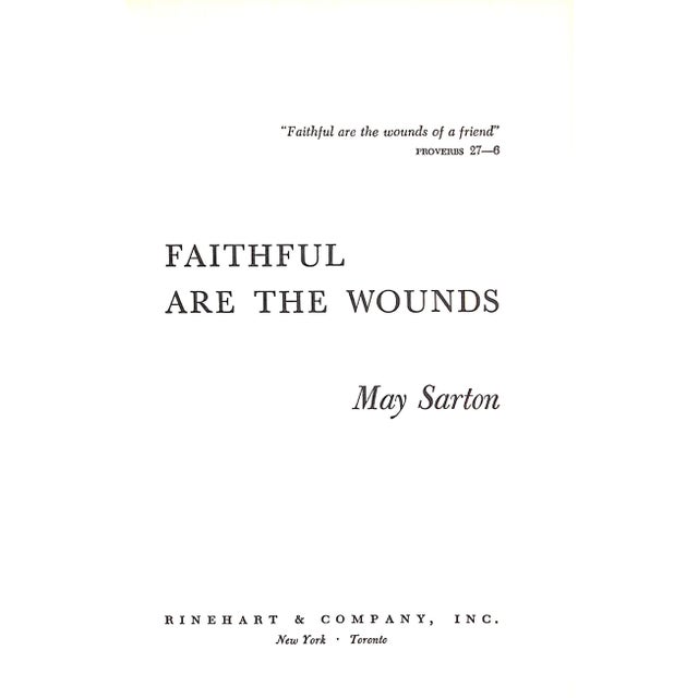 Traditional "Faithful Are the Wounds" 1955 Sarton, May For Sale - Image 3 of 3