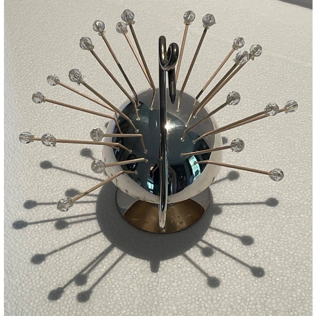 Mid-Century Modern Vintage Napier Swan Silver-Plate Cocktail Toothpick Holder For Sale - Image 3 of 4