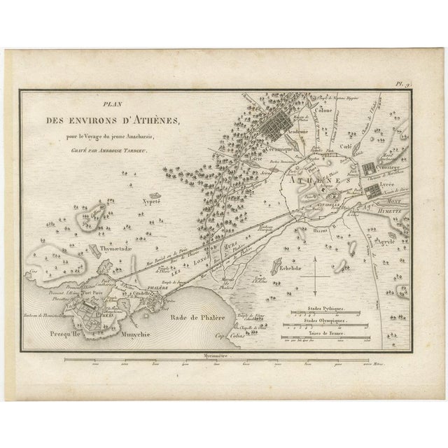Ancient Athens and Piraeus Map from Ambroise Tardieu, 1825 For Sale - Image 3 of 9