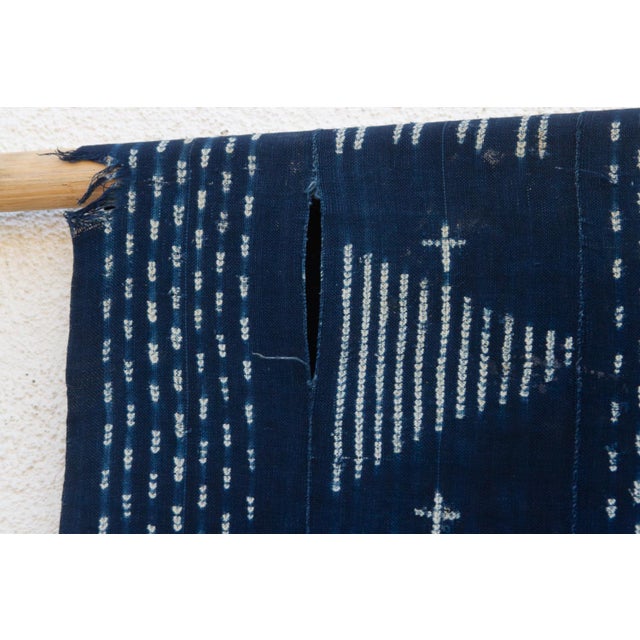 1970s Dogon African Celestial Geometry Indigo Throw For Sale - Image 5 of 6