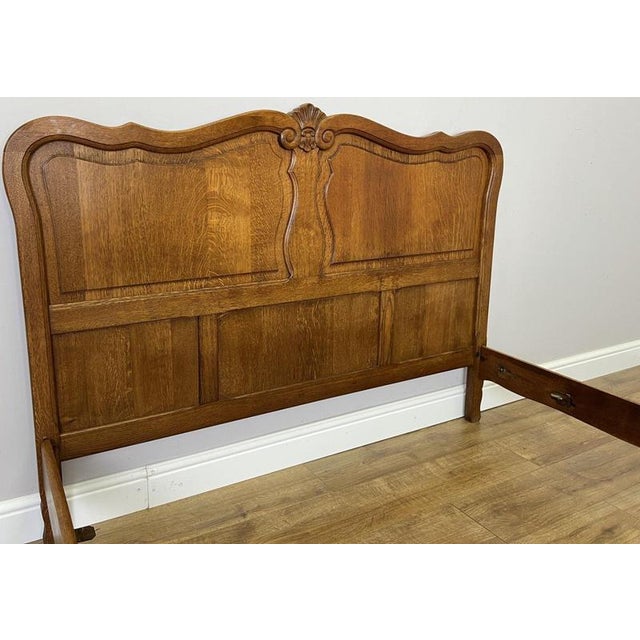 Vintage Louis XVI French Double Bed Frame in Oak For Sale - Image 11 of 13