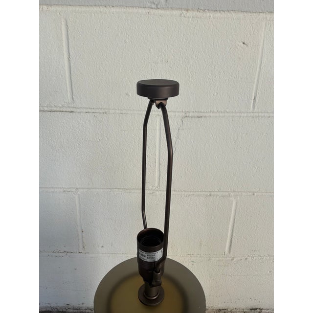 Stylish Baker / Barbara Barry Aura Table Lamp. Dark bronze hardware, smoked texured glass body. Original Retail $5247.