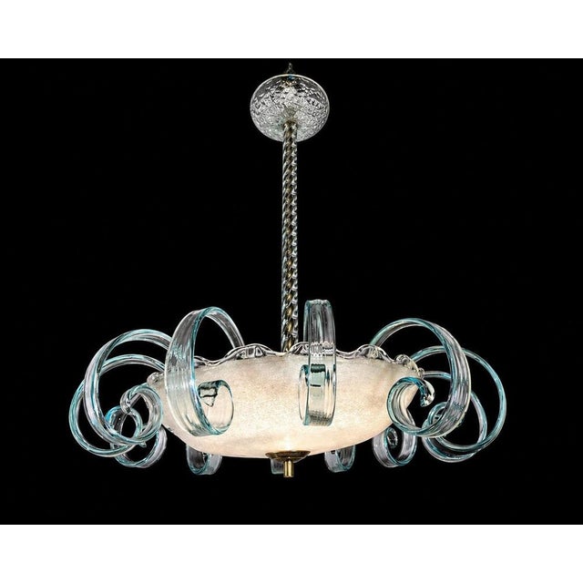 Barovier Murano Glass Chandelier, Italy, circa 1950 A rare and poetic Murano glass chandelier attributed to Barovier,...