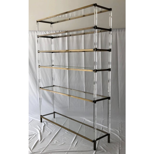 1960s Charles Hollis Jones Lucite & Brass Metric Étagère/Shelving Unit For Sale In Los Angeles - Image 6 of 13