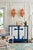 Vintage Customized One of a Kind Coastal Nautical Navy White Anchor Dry Bar For Sale - Image 10 of 11
