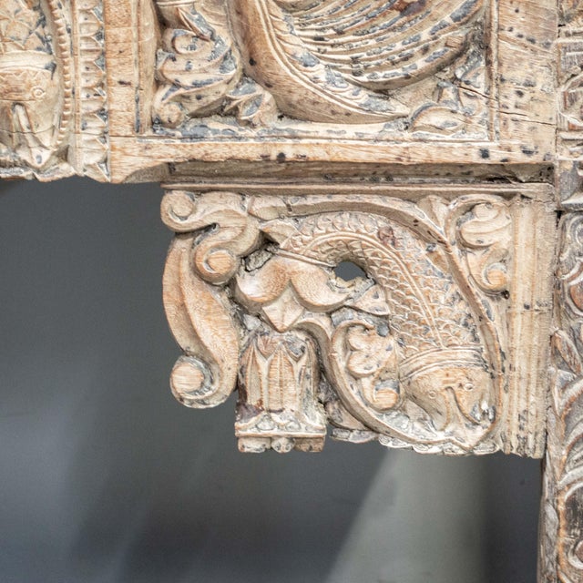 Brown Indian Console Table From Antique Architectural Remnants For Sale - Image 8 of 11