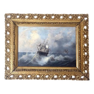 After Thomas Luny, English Marine Scene, 1880s, Painting on Canvas, Framed For Sale