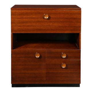 Art Deco Secretary Cabinet Desk in Book Matched Walnut by Gilbert Rohde For Sale