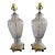 Vintage Waterford Style Elegant Large Crystal and Brass Table Lamps - a Pair For Sale
