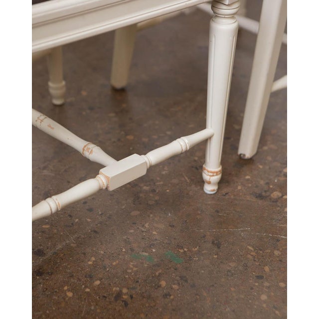Set of Six Swedish Gustavian-Style Painted Dining Chairs, 20th Century For Sale - Image 12 of 13