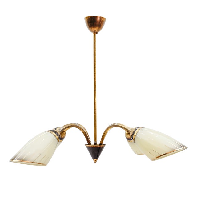 Mid-Century Modern Four-Armed Brass Sputnik Lamp, 1950s For Sale