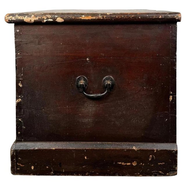 Brown Antique 19th Century Country House Painted Pine Blanket Box For Sale - Image 8 of 12
