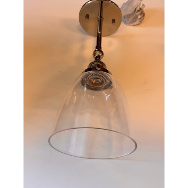 Restoration Hardware 20th C. Factory Filament Clear Glass Cloche Sconce For Sale - Image 9 of 15