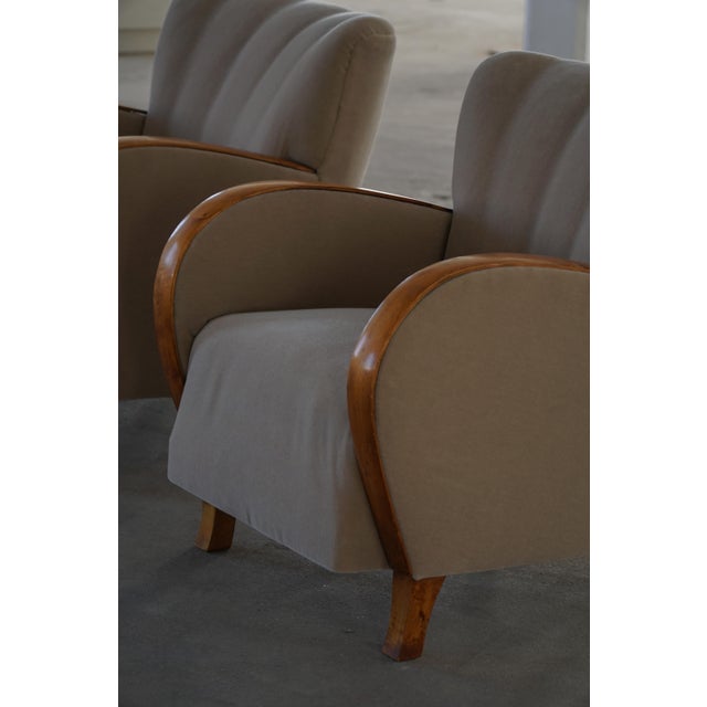 Danish Modern Art Deco Lounge Chairs in Mohair and Elm, 1940s, Set of 2 For Sale - Image 16 of 18