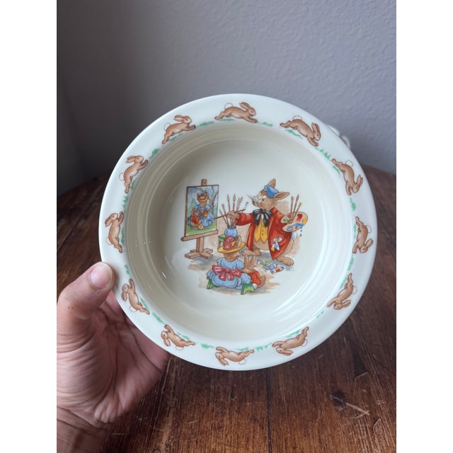 1980s 1980s Royal Doulton Bunnykins Children's Dishes Set, Plate, 2 Bowls and 2 2-Handled Mugs - 5 pcs For Sale - Image 5 of 9