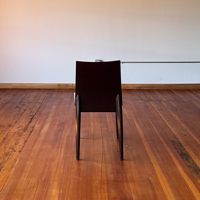 Wood Vintage Sexy Back Wenge Finish Dining Chairs For Sale - Image 7 of 10