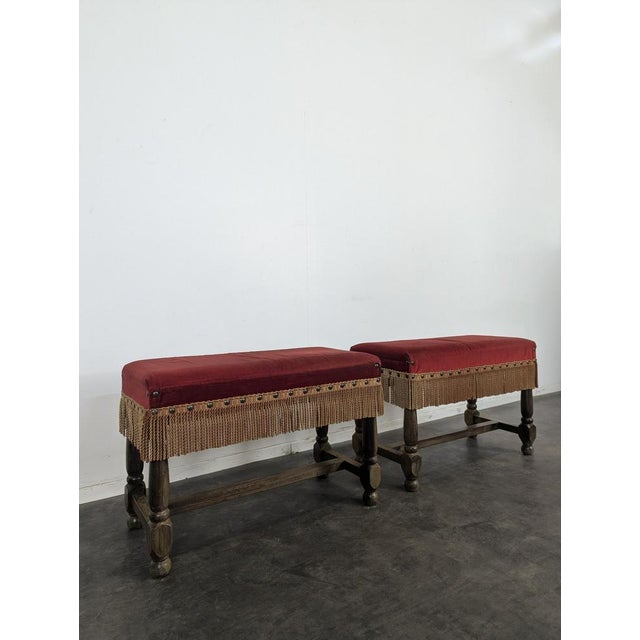 Ottomans with Wooden Structure, Set of 2, in Very Good conditions.