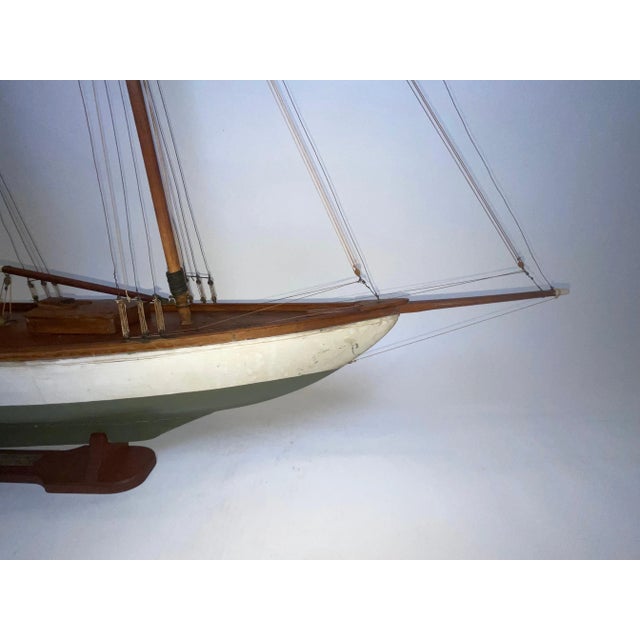 Wood Yacht Model of the Schooner Yacht Wanderer For Sale - Image 7 of 12