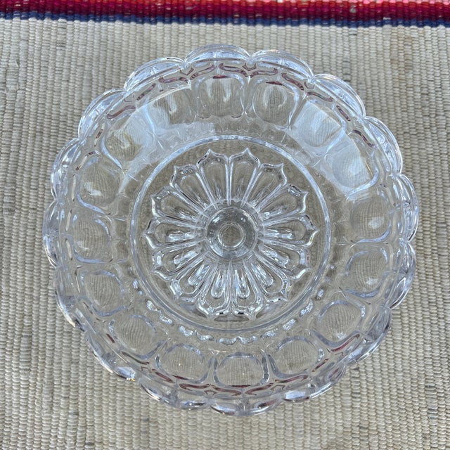 Farmhouse Antique American Pressed Flint Glass Compote "Oval Mitre" Pattern, Circa 1850's For Sale - Image 3 of 12