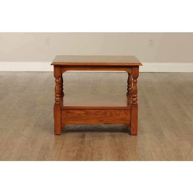 Pennsylvania House Solid Oak Two Tier End Table With Drawer For Sale - Image 16 of 18