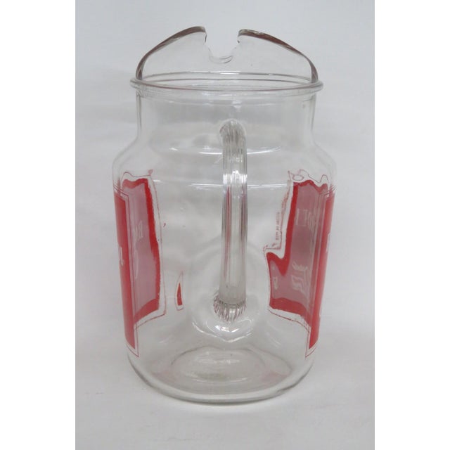 Coca Cola Bottling Co. Advertising Glass Pitcher for Bacardi Rum and Coca Cola 1970s Promotion 4865b For Sale - Image 4 of 14