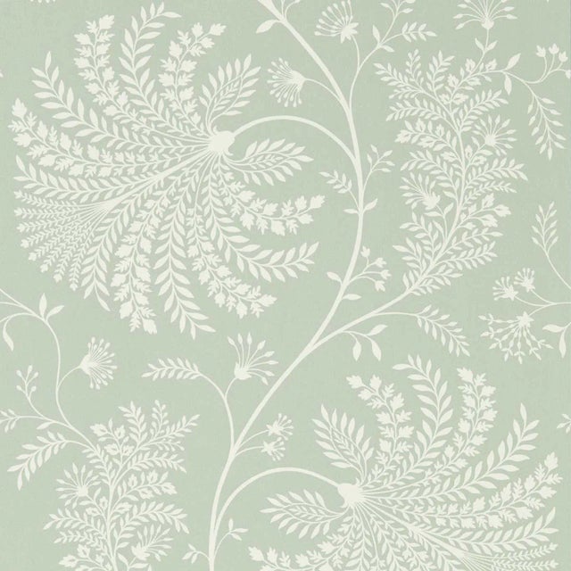 Sanderson Mapperton Wallpaper in Sage/Cream - a Sample For Sale