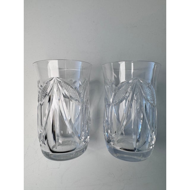 English 1950s Waterford Whiskey Glasses- a Pair For Sale - Image 3 of 9