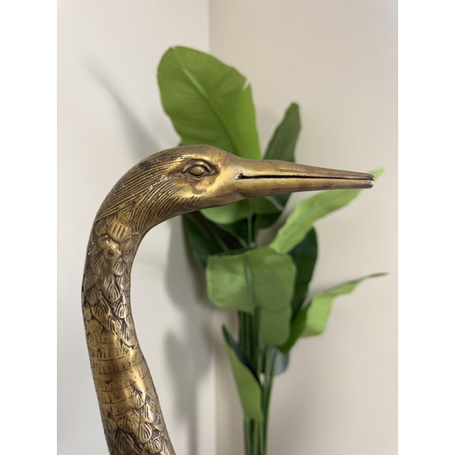 Large Vintage Bronze Crane Statues, 1920s-1940s, Set of 2 For Sale - Image 15 of 16