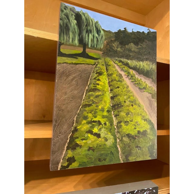 “Before the Harvest" Contemporary Impressionist California Farm Landscape in Green, brown by Mill Valley artist Mary Anne...